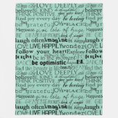 Schwarze Minze Grüne Inspirationswörter Fleecedecke (Vorderseite)