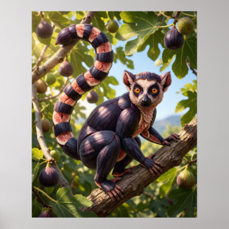 Schwarze Mission Figuren-Lemur Poster