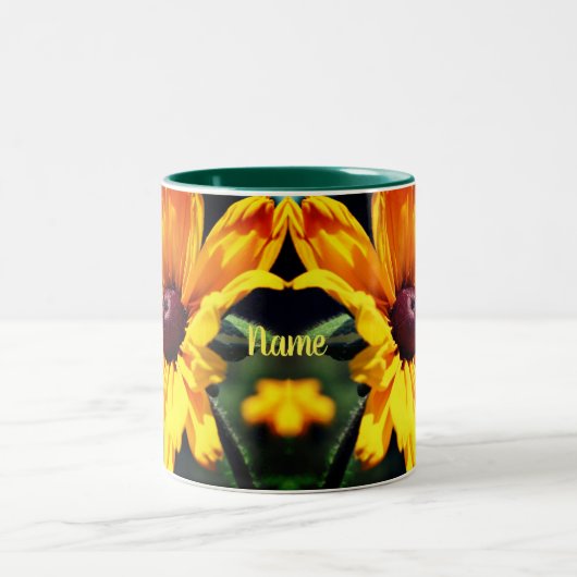 Schwarze Mit Augen Susan Blume Personalisiert Zweifarbige Tasse (Mittel)