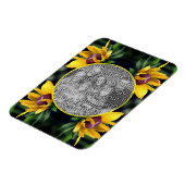 Schwarze Mit Augen Susan-Blume-Rahmen Foto hinzufü Magnet (Linke Seite)