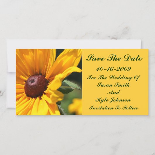 Schwarze Mit Augen Susan Floral Wedding speichern Save The Date (Vorderseite)