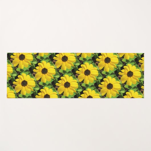 Schwarze Mit Augen Susan - Floral Yoga Mat (1 Seit Yogamatte (Vorderseite (Horizontal))