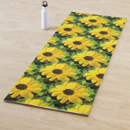 Schwarze Mit Augen Susan - Floral Yoga Mat (1 Seit Yogamatte