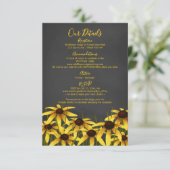 Schwarze Mit Augen Susan Wildblume Hochzeit Begleitkarte (Stehend Vorderseite)