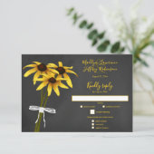 Schwarze Mit Augen Susan Wildblume Hochzeit RSVP Karte (Stehend Vorderseite)