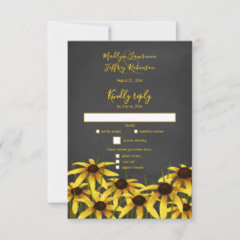 Schwarze Mit Augen Susan Wildblume Hochzeit RSVP Karte