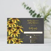 Schwarze Mit Augen Susan Wildblume Hochzeit RSVP Karte (Stehend Vorderseite)