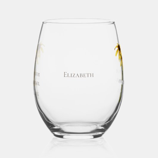 Schwarze Mit Augen Susan Wildblume Hochzeit Weinglas Ohne Stiel (Links)