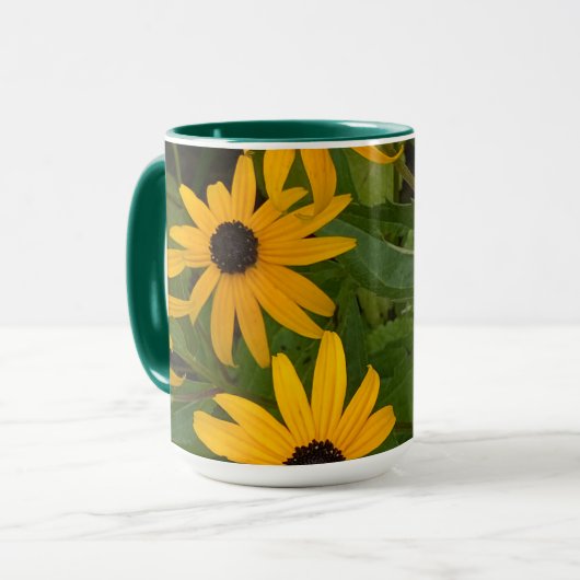 Schwarze Mit Augen Susan Zwei-Toner-Tasse Tasse (Vorderseite Links)