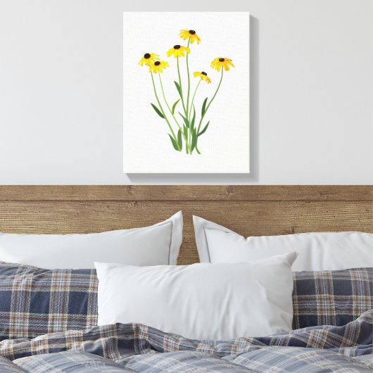 Schwarze Mit Augen Susans Blume Fine Art Canvas Pr Leinwanddruck (Insitu (Schlafzimmer))
