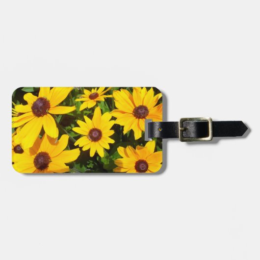 Schwarze Mit Augen Susans - Rudbeckias Gepäckanhänger (Vorderseite horizontal)