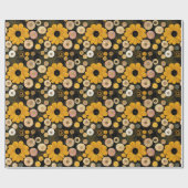 Schwarze Mit Augen Susans und Abstrakte Blasen | K Geschenkpapier (Flach)