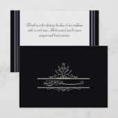 Schwarze mit Blumenislamische danken Ihnen nikkah Dankeskarte (Vorne/Hinten)