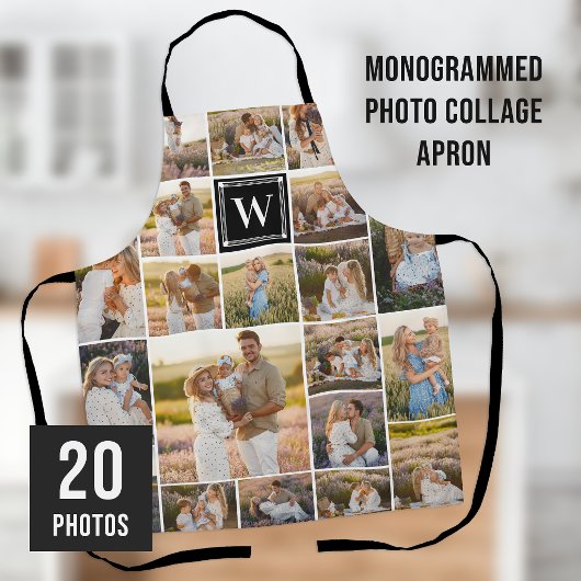Schwarze Mit Monogramm 20-Pic-Fotosammlung Schürze