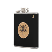Schwarze Mit Monogramm Flasche - Zodiac - Skorpio Flachmann (Links)