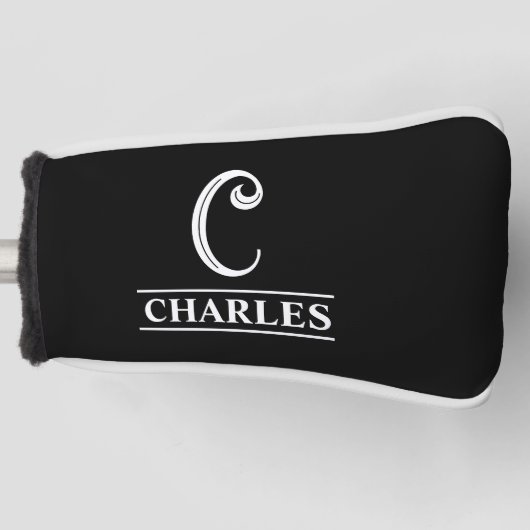 Schwarze Mit Monogramm Putter Kopfbedeckung Golf Headcover (Vorderseite)