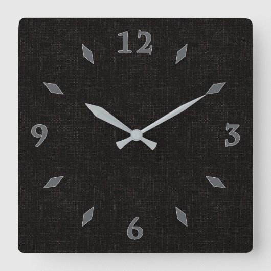 Schwarze, mit Vollfarbe, quadratische Wand Wanduhr (Vorderseite)