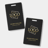 Schwarze Mitarbeiter-ID mit benutzerdefiniertem Fi Ausweis (Vorder- & Rückseite)