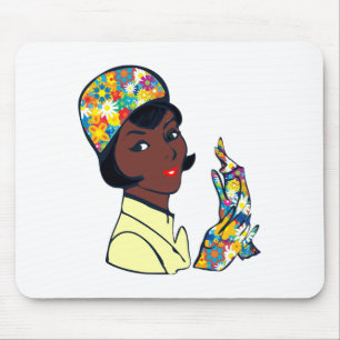 schwarze Mod-Lady Mousepad
