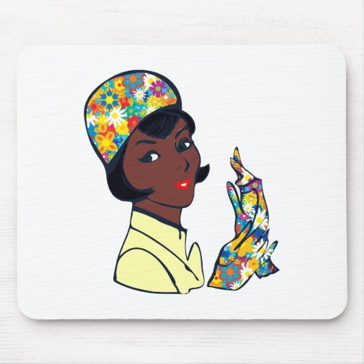 schwarze Mod-Lady Mousepad (Vorne)