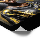 Schwarze Mode S Sticker1 Poster (Ecke)