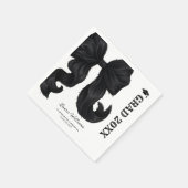 Schwarze moderne Abschluss-Schleife Serviette (Ecke)