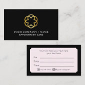 Schwarze moderne Anstellungskarte Visitenkarte (Vorne/Hinten)