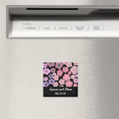 Schwarze Moderne Blumen Save the Date Magnet (In Situ (Geschirrspüler))