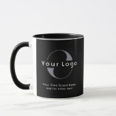Schwarze, moderne, einfache Minimal-Business-Logo- Tasse (Links)