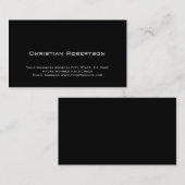 Schwarze, moderne, einfache Schlichte Visitenkarte (Vorne/Hinten)
