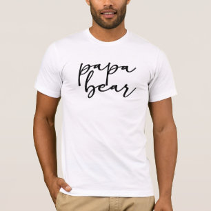 Schwarze moderne einfache Schrift Schwangere Papa T-Shirt