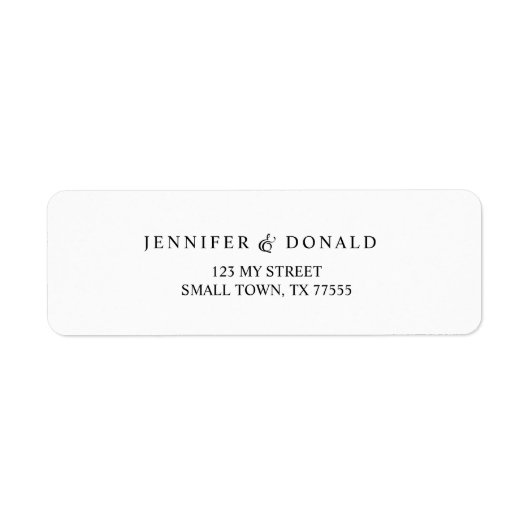 Schwarze, moderne, einfache Script-Adresse (Vorne)