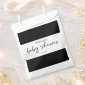 Schwarze moderne einfache Skript-Baby-Party Geschenktütchen (Ausgeschnitten)