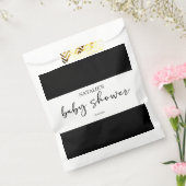 Schwarze moderne einfache Skript-Baby-Party Geschenktütchen (Versiegelt)