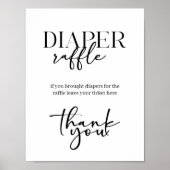 Schwarze moderne einfache Skript-Baby-Shower-Winde Poster (Vorne)