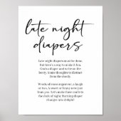 Schwarze moderne einfache Skript Baby-Windeln für Poster (Vorne)
