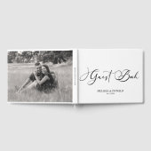 Schwarze moderne einfache Skript-Hochzeit Gästebuch (Voll)