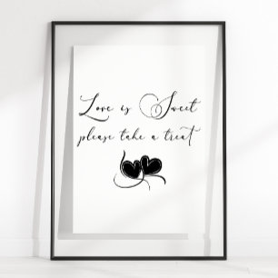 Schwarze moderne einfache Skript-Hochzeit Liebe is Poster