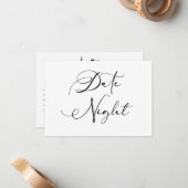 Schwarze, moderne, einfache Skriptkombination Mitteilungskarte (Vorderseite/Rückseite Beispiel)