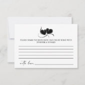 Schwarze, moderne, einfache Skriptkombination Mitteilungskarte (Rückseite)