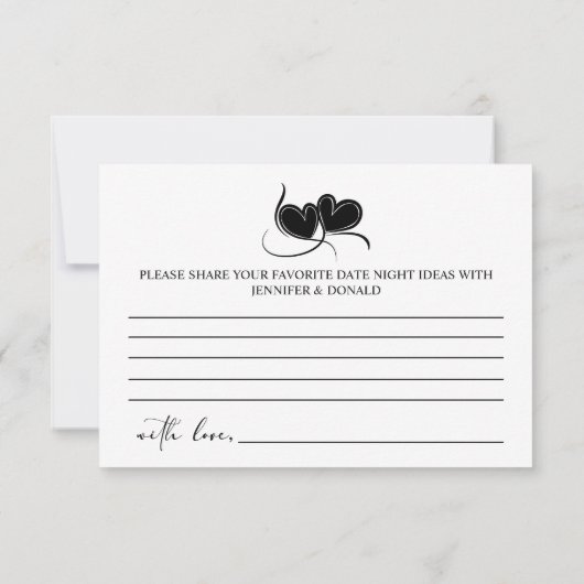 Schwarze, moderne, einfache Skriptkombination Mitteilungskarte (Rückseite)