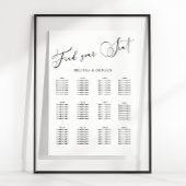 Schwarze, moderne, einfache Skriptsitzkarte Poster