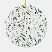 Schwarze, moderne, elegante botanische Keramik Keramik Ornament (Hinten)