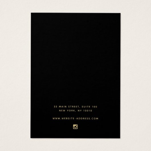 Schwarze moderne elegante Earring Display-Karte (Rückseite)