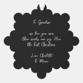 Schwarze, moderne, elegante Großmutter Weihnachtsf Ornament Karte (Rückseite)