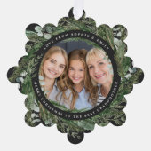 Schwarze, moderne, elegante Großmutter Weihnachtsf Ornament Karte (Vorderseite)