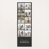 Schwarze, moderne, elegante MultiFoto-Collage Yogamatte (Rückseite)