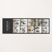 Schwarze, moderne, elegante MultiFoto-Collage Yogamatte (Vorderseite (Horizontal))