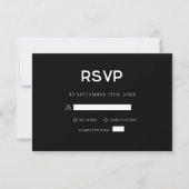 Schwarze Moderne Elegante RSVP Karte (Vorderseite)