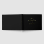 Schwarze Moderne, elegante Script Classic Wedding Gästebuch (Voll)